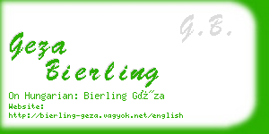 geza bierling business card